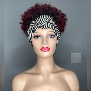 Red Curly Headband Wig